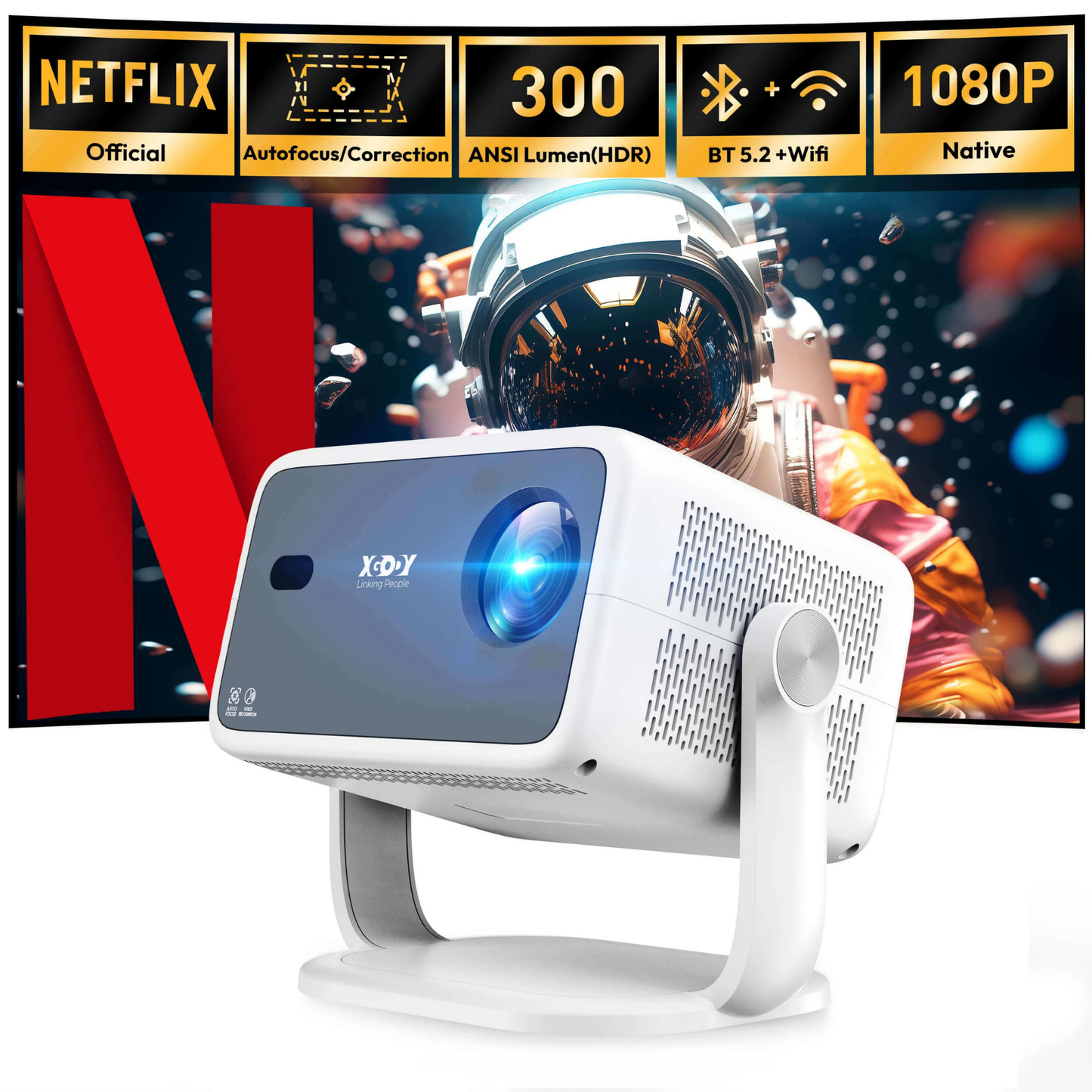 XGODY Gimbal N6 Ultra HD 4K Projector